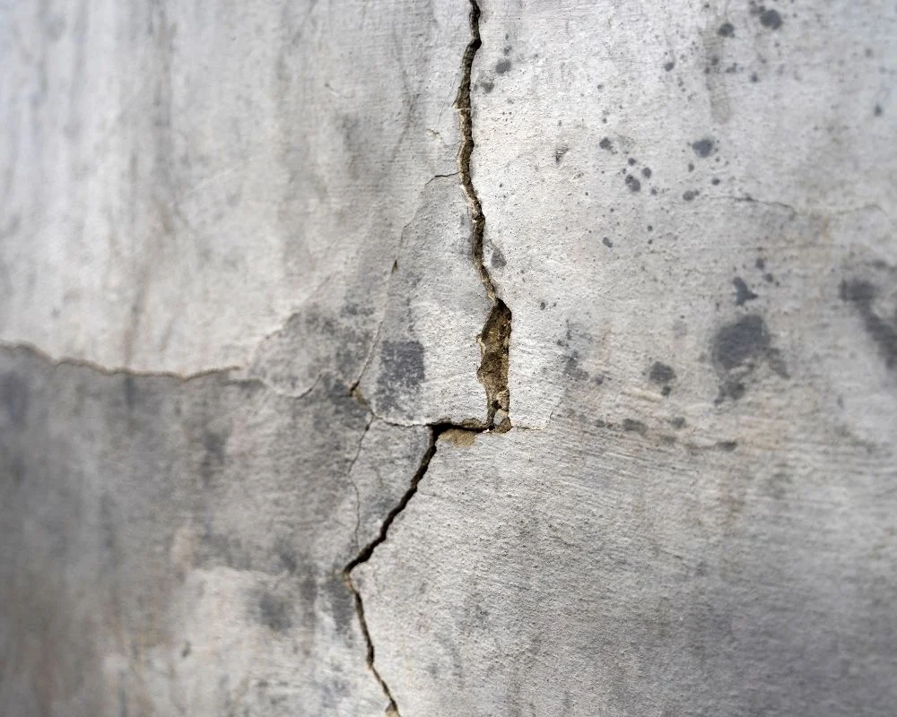 concrete crack repair Edmonton identifying vertical cracks in concrete slab or foundation
